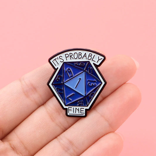 Multi-Sided Dice Enamel Pins Cartoon Blue Brooch Lapel Badges Jewelry Gifts