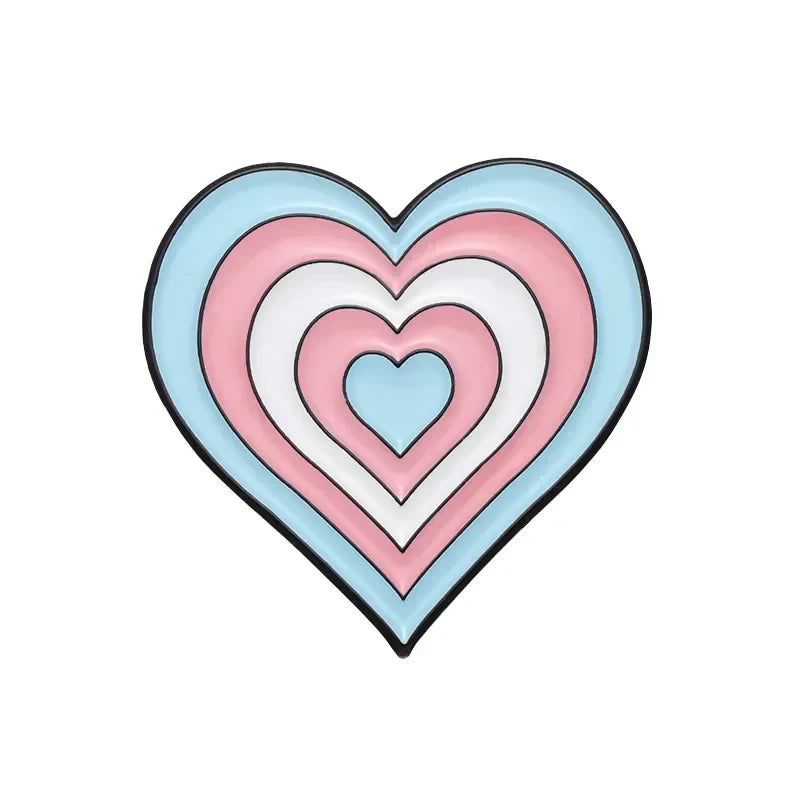 Trans Rights Enamel Pin Heart Brooch Badge Jewelry Hat Lapel Wholesale Gift