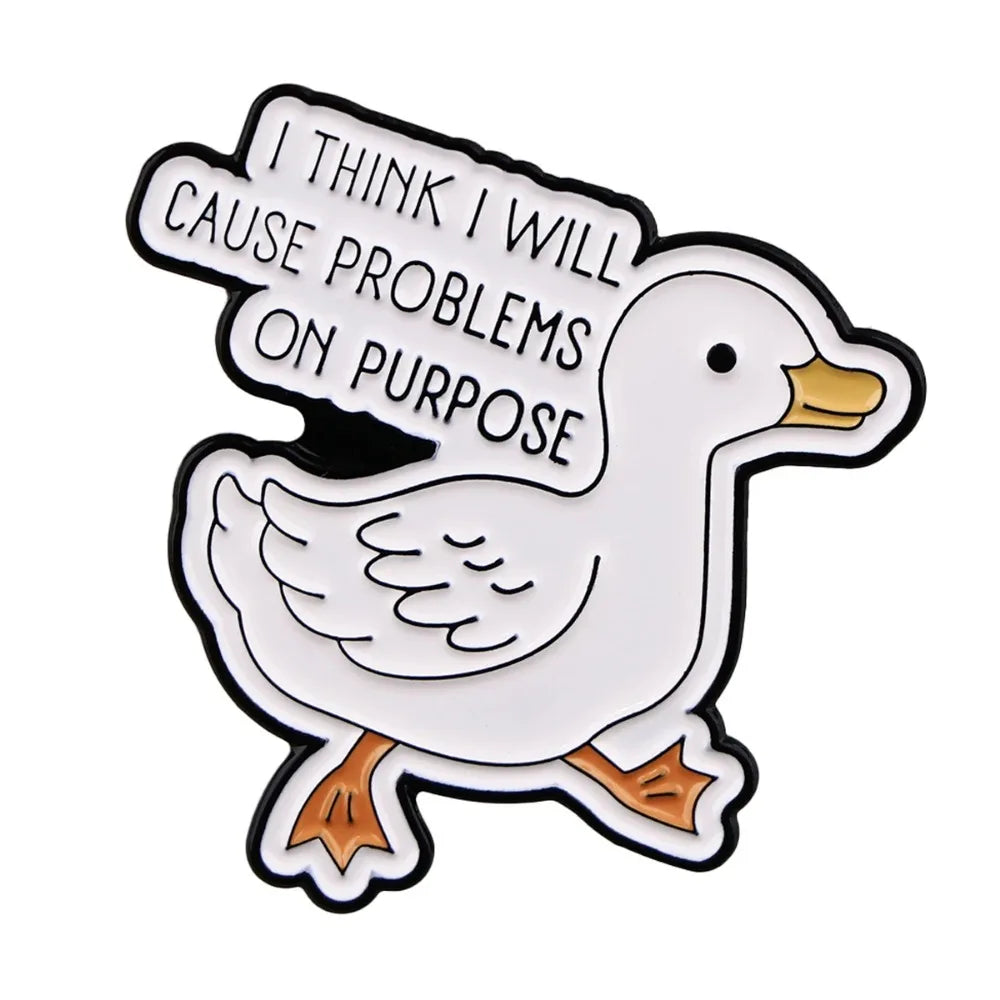 Funny Goose Juice Enamel Pin Duck Brooch Quotes Badge Backpack Clothing Accessories Jewelry Gift
