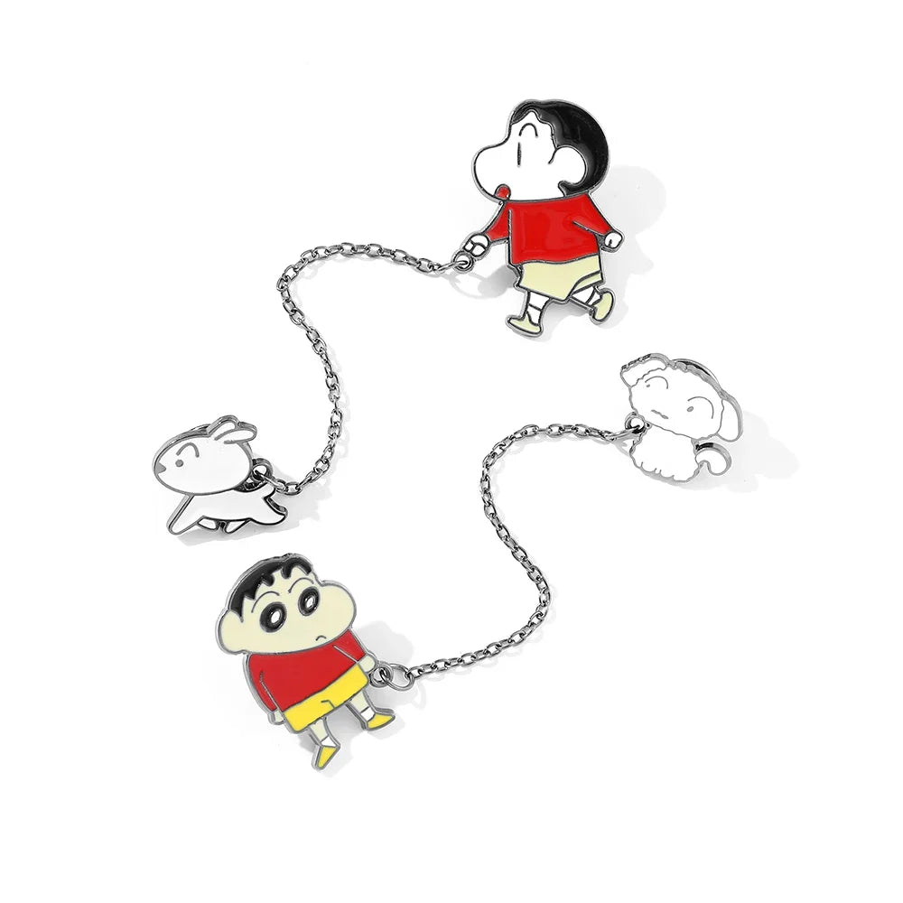 Crayon Shin-Chan Enamel Badge Dog Brooch Anime Plush Cosplay Gifts