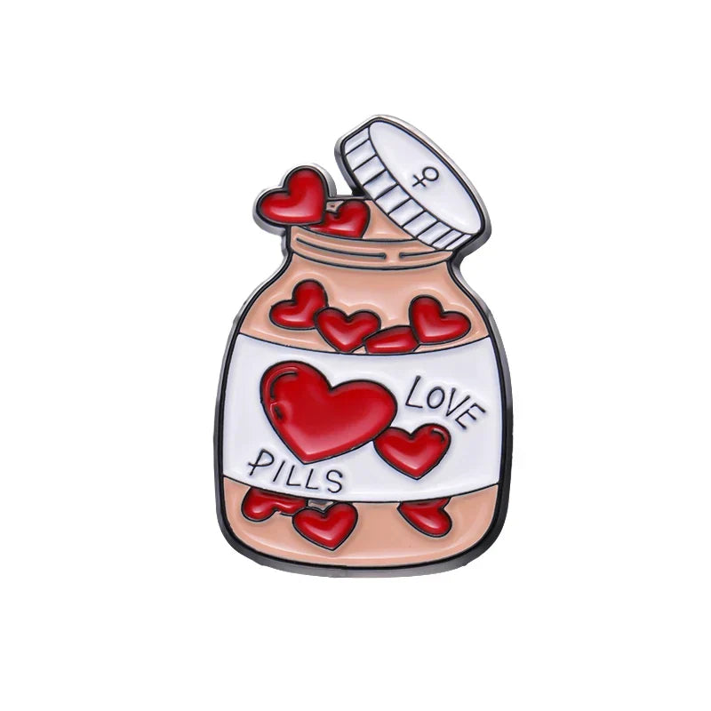 Cute Medicine Bottle Brooch Doctor Nurse Jewelry Hospital Badge Metal Custom Lapel Pin