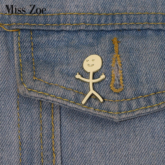 Rude Finger Gold Meme Brooch Lapel Badge Funny Jewelry Gift