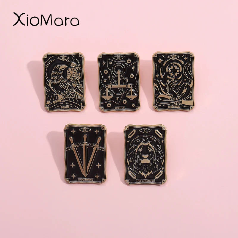 Tarot Enamel Pins Witch Gothic Jewelry Lapel Badges