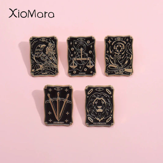 Tarot Enamel Pins Witch Gothic Jewelry Lapel Badges