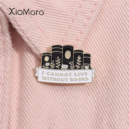 Book Lover Enamel Pin Brooch Lapel Badge Gift for Readers