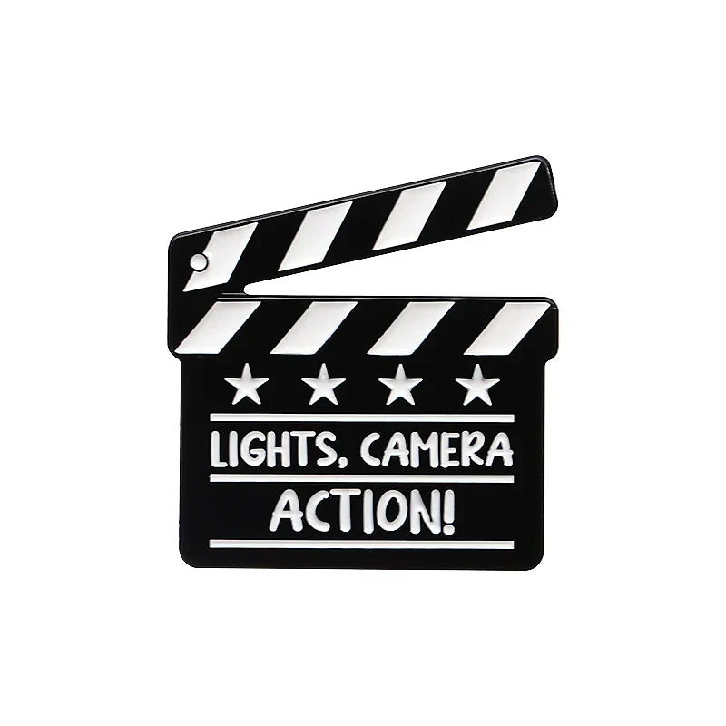 Creative Clapperboard Enamel Pins Main Character Brooch Lapel Badge Jewelry Gifts