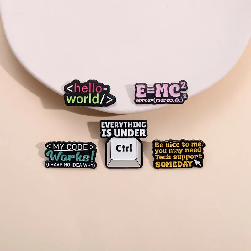 Enamel Pin Ctrl Keyboard Energy Equation Brooch IT Jewelry Gifts