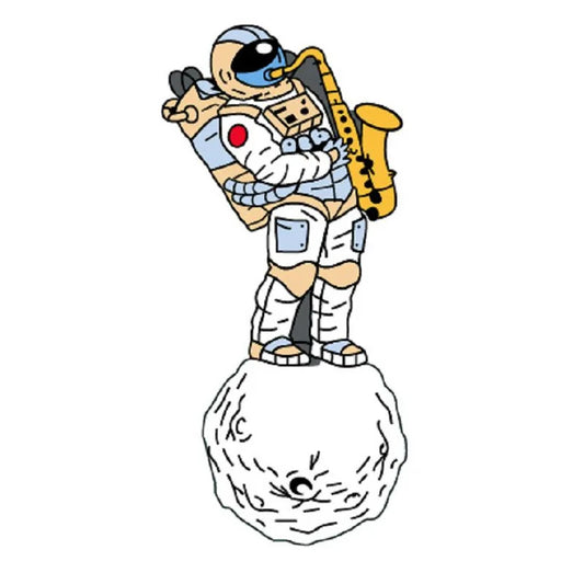 Saxophone Astronaut Enamel Pin Badge Musician Jewelry Gift