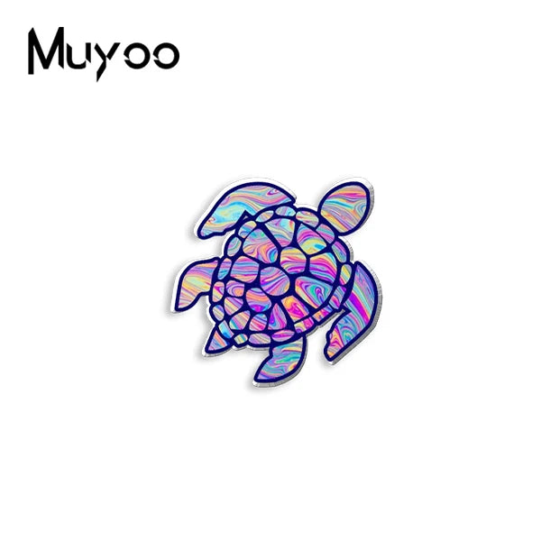 Rainbow Sea Turtle Pride Resin Lapel Pin Badge