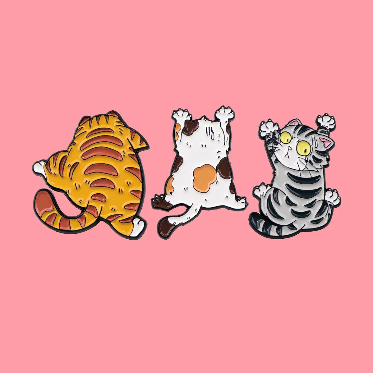 Funny Cat Enamel Pins Lapel Badge for Backpack Clothes Brooch Gifts
