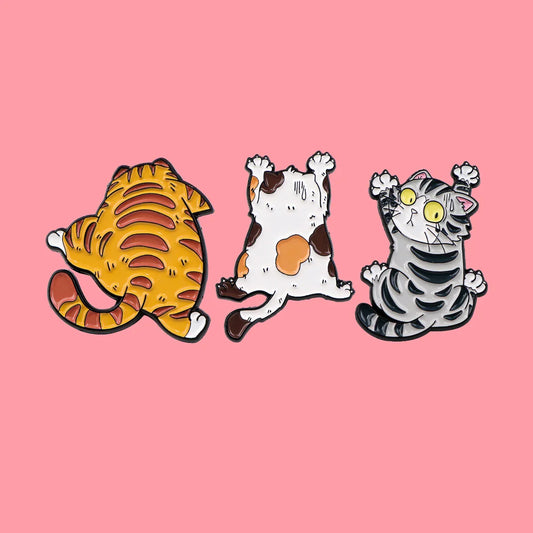 Funny Cat Enamel Pins Lapel Badge for Backpack Clothes Brooch Gifts