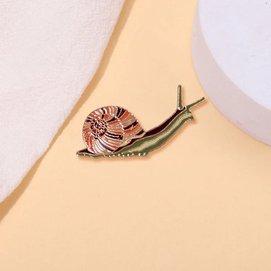 Cartoon Snail Enamel Brooch Cute Mollusk Lapel Pin Jewelry Gift