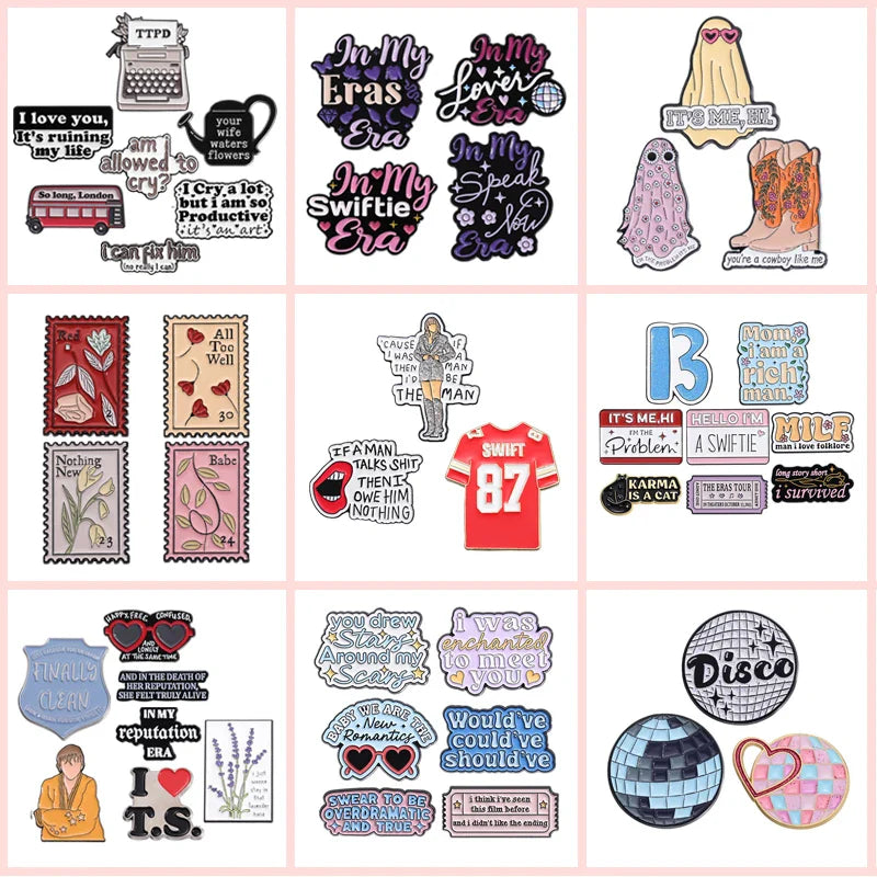 Lyrical Music Series Enamel Pin Set - Famous Female Singer Brooch Lapel Badge Gifts