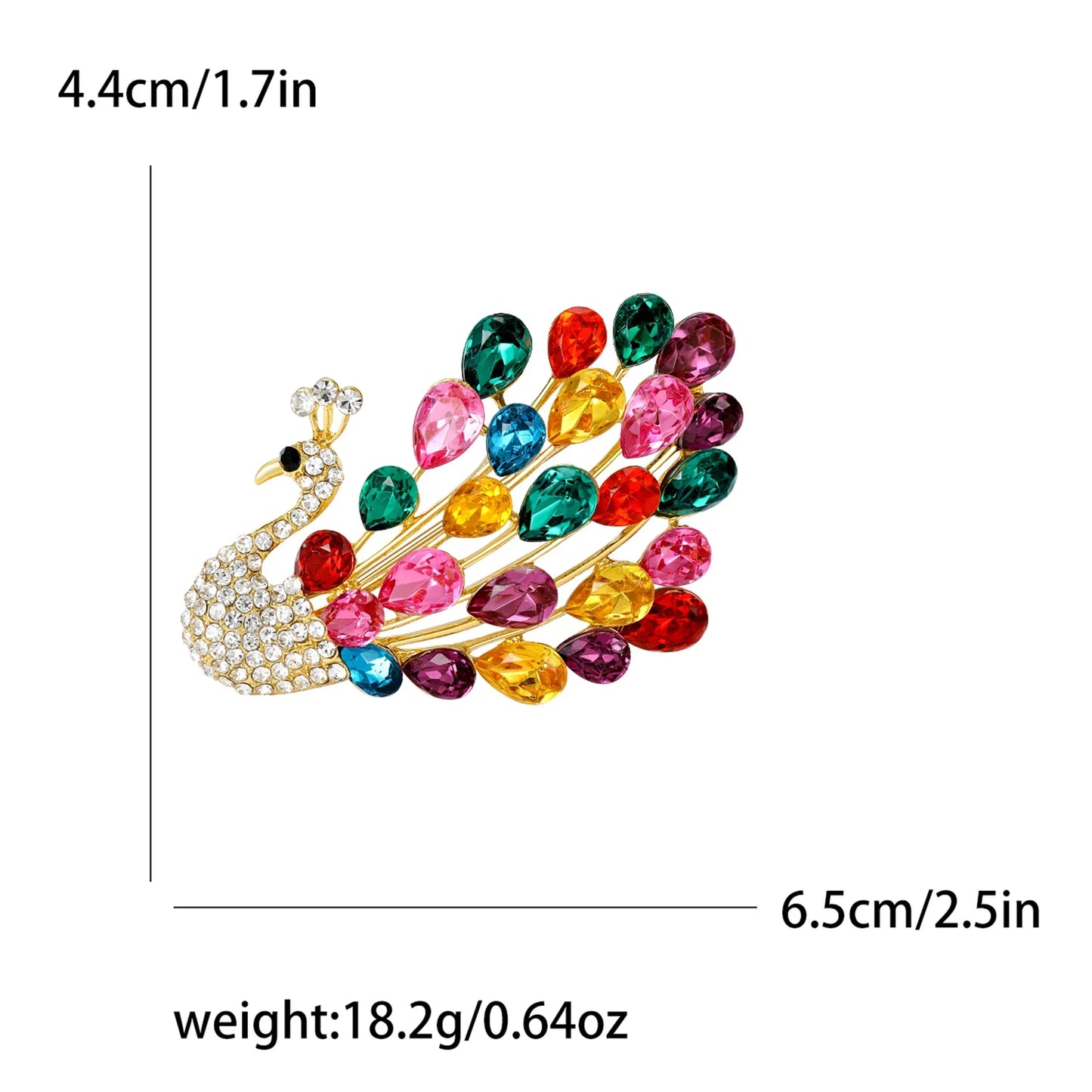 Rhinestone Peacock Brooch Pin Jewelry Accessories