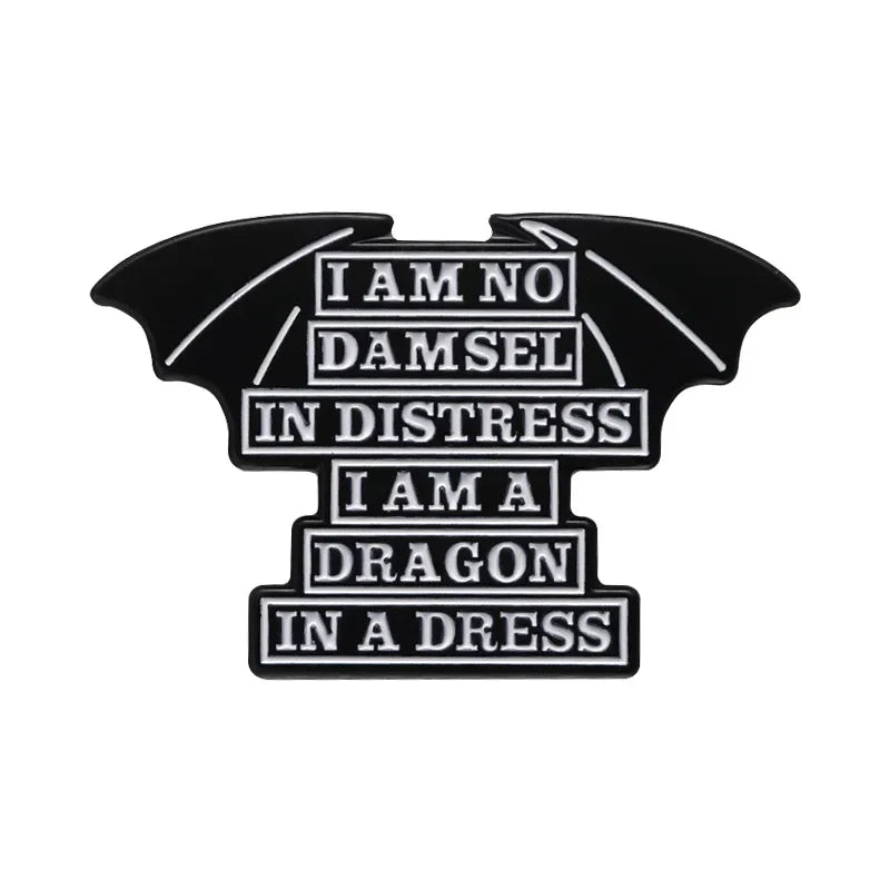 Dragon in a Dress Enamel Pin - Motivational Brooch Jewelry Gift