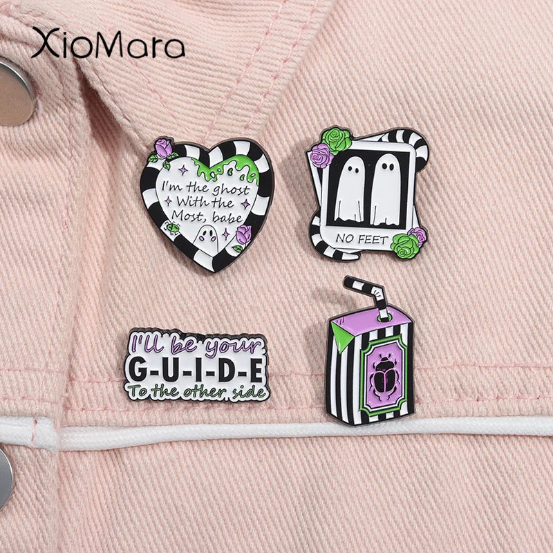 Cartoon Ghost Enamel Pin Halloween Brooch Lapel Badge Jewelry Gift