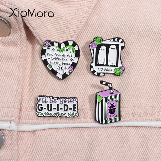 Cartoon Ghost Enamel Pin Halloween Brooch Lapel Badge Jewelry Gift
