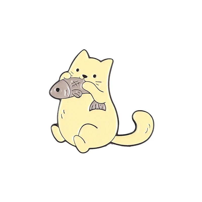 Cute Cat Enamel Pin Brooches for Backpacks, Clothes, Lapels - Wholesale Jewelry Gift