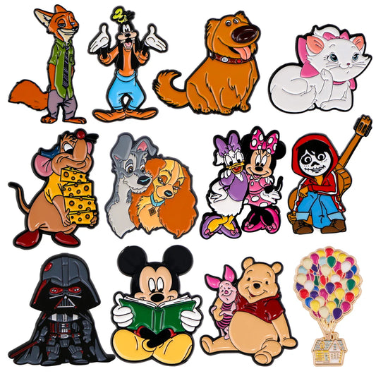 Cartoon Dog Enamel Pin Cute Animal Brooch Lapel Badge Fashion Jewelry Gift