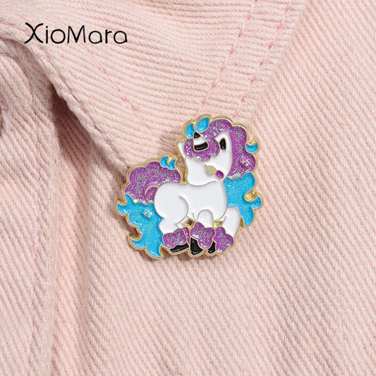 Rainbow Pony Enamel Pin Brooch Badge Jewelry Gift