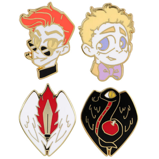 Good Omens Enamel Pins for Backpacks and Clothes