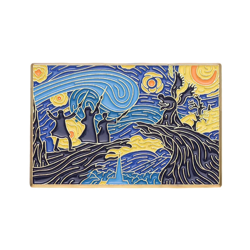 Magician Enamel Brooch Lumos Wand Pin Lapel Backpack Jewelry Gift