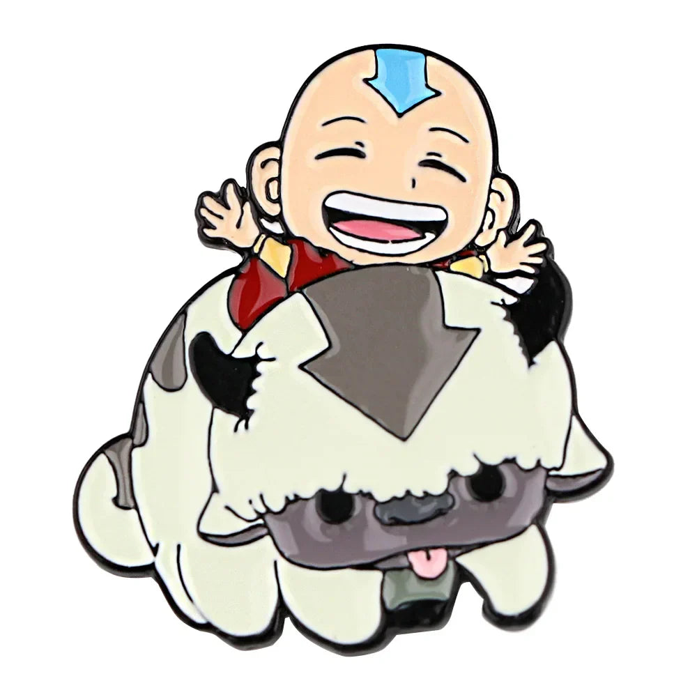 Cartoon Anime Avatar Appa Enamel Pin Cute Brooch Fashion Jewelry Accessories Kids Gifts