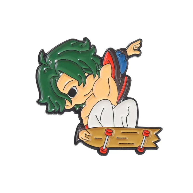 Anime Skateboarding Enamel Pin Chibi REKI Langa MIYA Cherry Joe Brooch Badge Jewelry Gift Wholesale