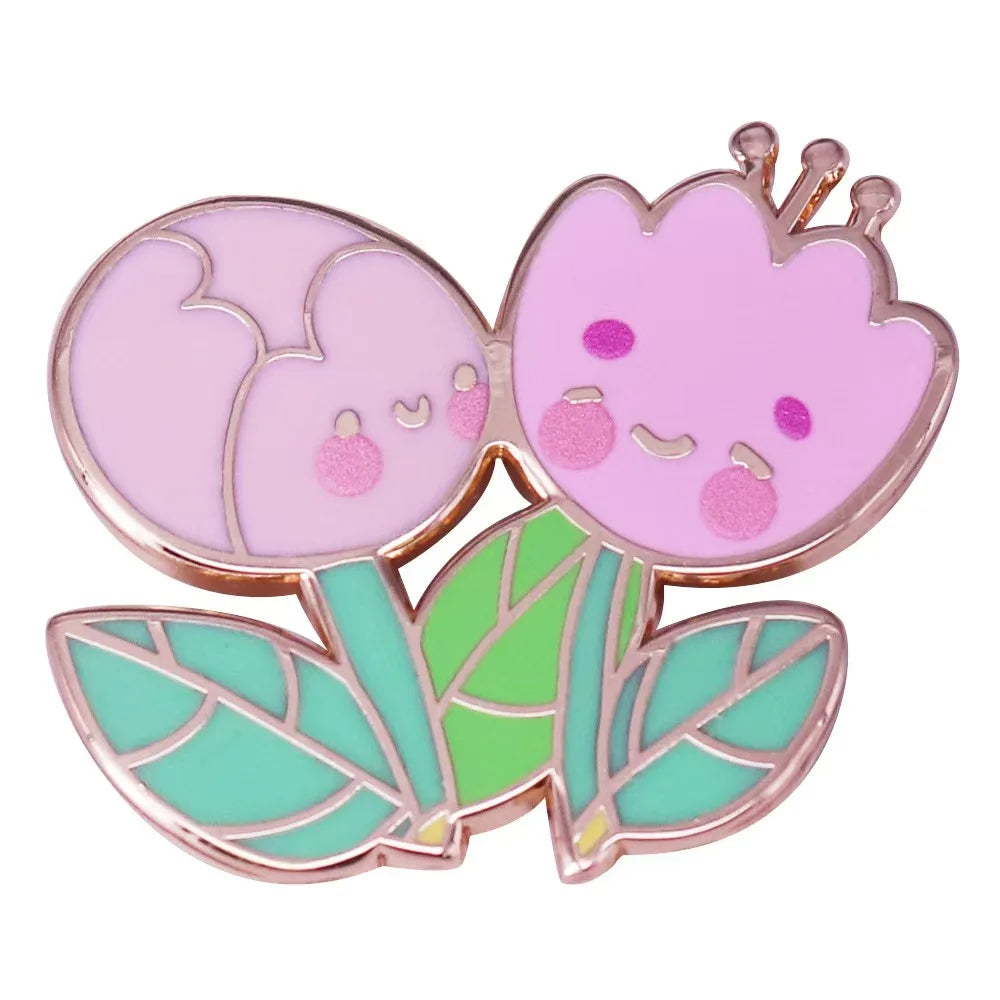 Cute Kawaii Frog Flower Enamel Pin Badge Jewelry Gift