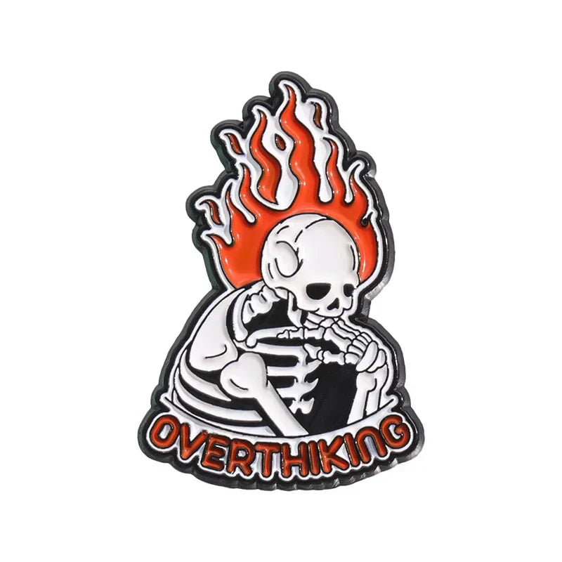 Halloween Skull Enamel Pin Anxiety Brooch Lapel Badge Jewelry Gift