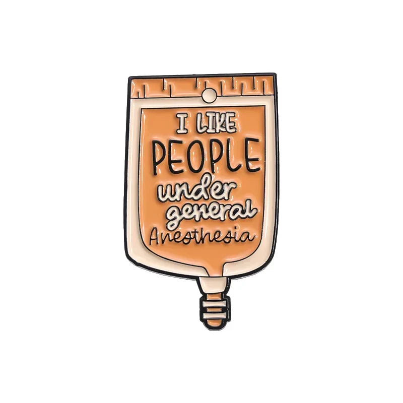 Anesthesia Enamel Pin Scalpel Infusion Brooch Lapel Badge