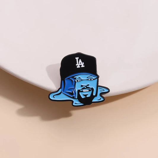 Custom Cartoon Enamel Pin Blue Hat Brooch Lapel Badge Hip Hop Jewelry Gift