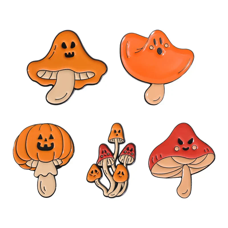 Halloween Enamel Pins Set: Ghost, Horror Movie Brooches, Lapel Badges, Gifts for Kids & Friends