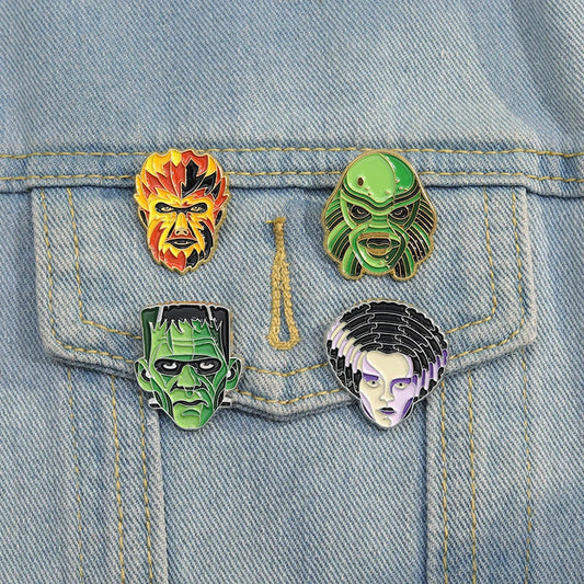 Custom Cartoon Skeleton Enamel Pins Lapel Badges Animal Jewelry Gift