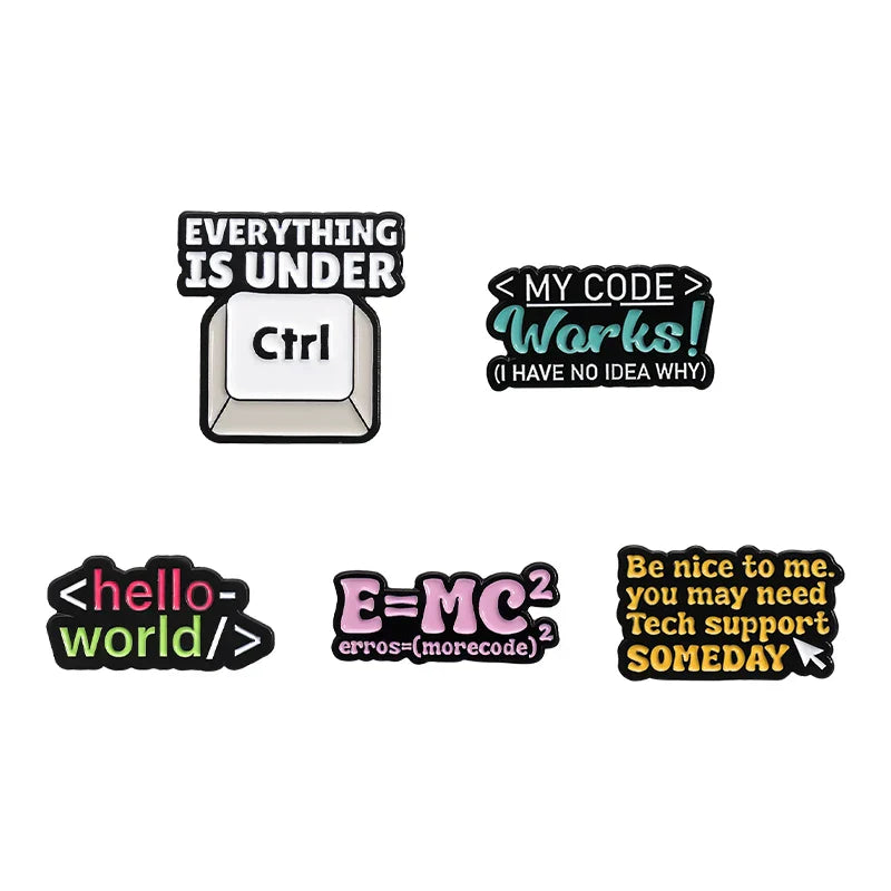 Enamel Pin Ctrl Keyboard Energy Equation Brooch IT Jewelry Gifts