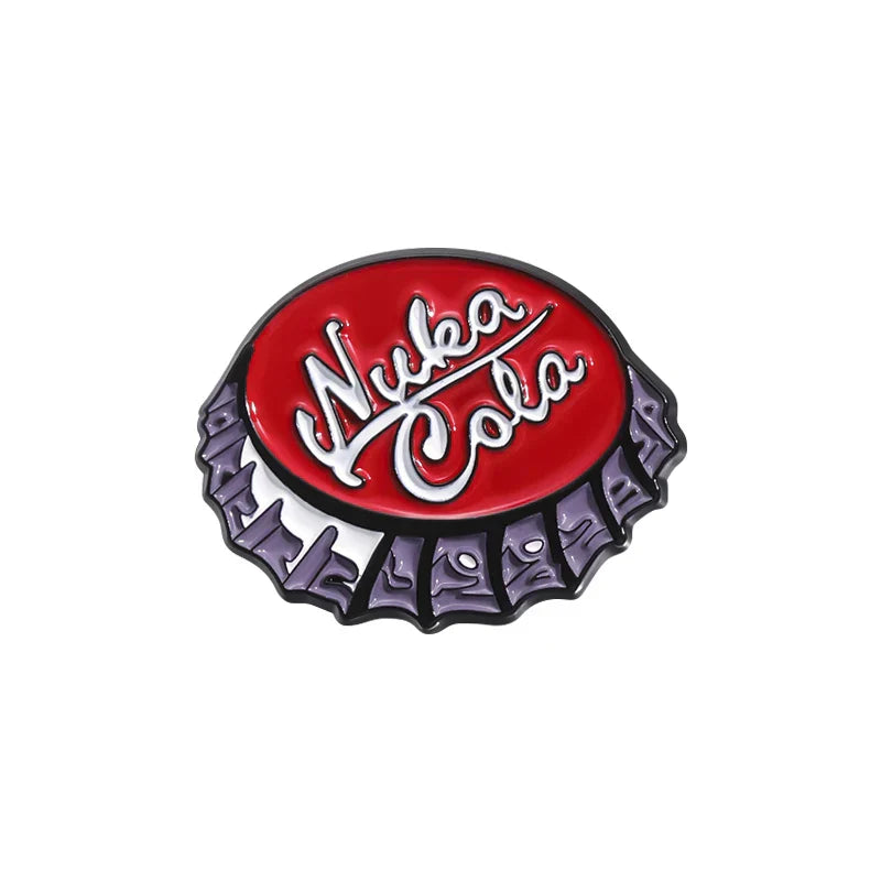 Nura Cola Enamel Pins Bottle Cap Badges Lapel Brooches Cartoon Jewelry Accessories Gifts