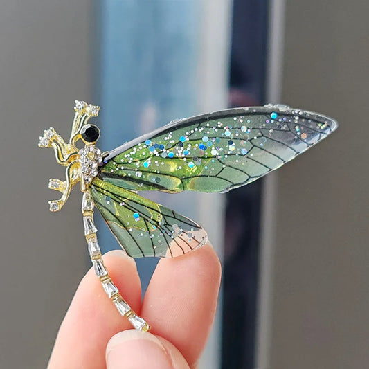 Transparent Acrylic Dragonfly Brooches Vintage Insect Pins Jewelry Gifts