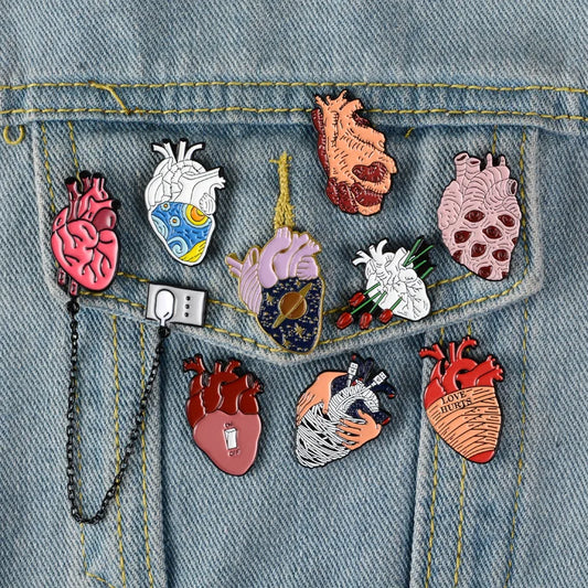 Heart Enamel Brooch Pin Badge Jewelry Gift