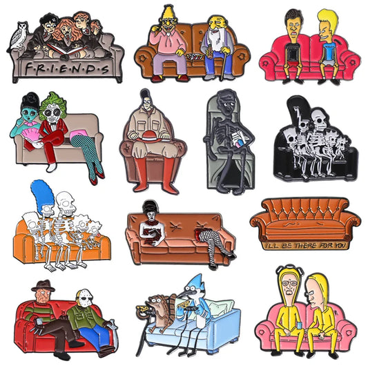 Anime Enamel Pins Cartoon Characters Comedy Horror Brooches Lapel Badge Jewelry Gifts
