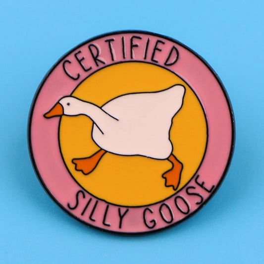 Funny Cartoon Enamel Pins Silly Goose Brooch Lapel Badges Fashion Jewelry Gifts