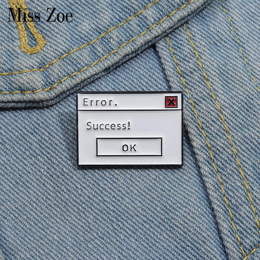 System Error Enamel Pins Custom Brooches Lapel Badges Funny Jewelry Gift for Kids Friends