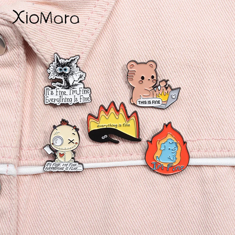 Funny Cat Enamel Pin Brooch Badge Jewelry Gift