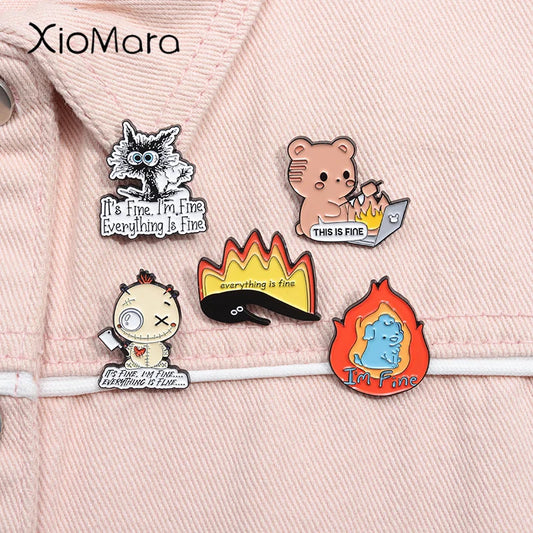 Funny Cat Enamel Pin Brooch Badge Jewelry Gift