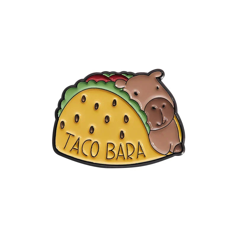 Cartoon Capybara Enamel Pin - Cute Animal Jewelry Gift