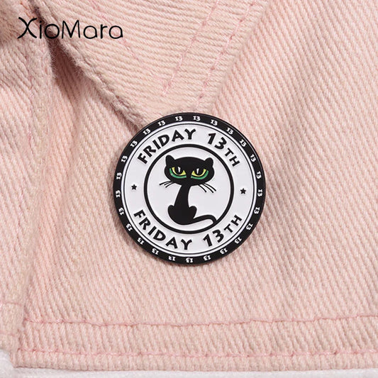 Friday 13th Halloween Horror Enamel Pin Gothic Brooch Lapel Badge Jewelry Gift