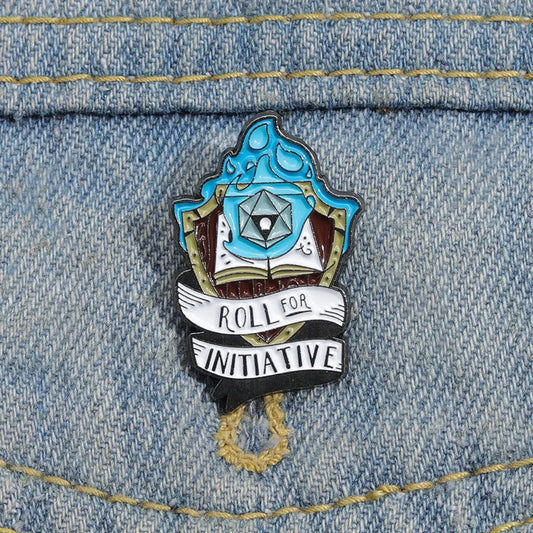 Dice Enamel Pins RPG Gothic Punk Metal Lapel Badges Brooches Retro Cartoon Backpack Clothes Gifts