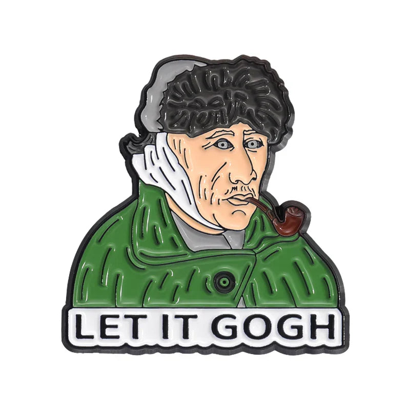 Let it Gogh Enamel Pins Van Gogh Brooch Lapel Badge Jewelry Gifts