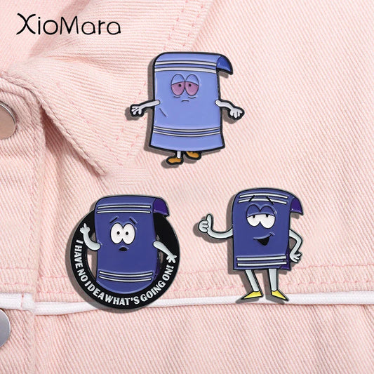 No Idea What's Going On Enamel Pin Comedy Anime Towelie Brooch Lapel Badge Jewelry Accessories