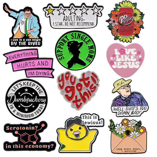 Enamel Pin Brooches for Women - Lapel Pins, Backpack Accessories, Fashion Jewelry Gifts