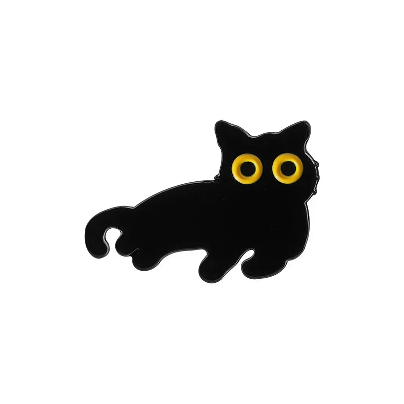 Cute Punk Cat Knife Enamel Pin Brooch Kawaii Kitten Lapel Badge Jewelry Gift